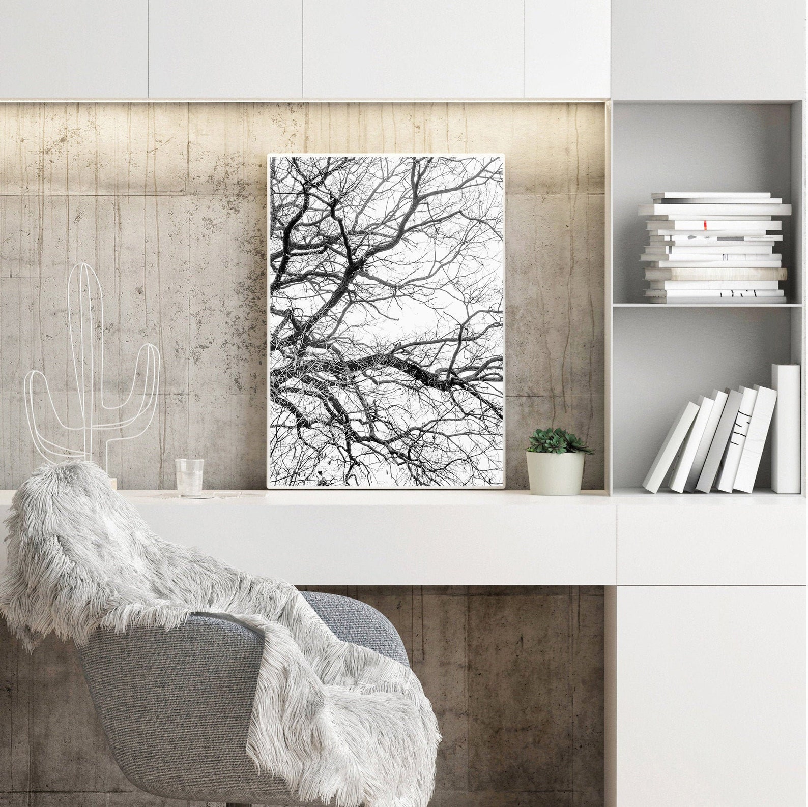 Tree Branch Print Nature Wall Art Black and White Tree Wall Etsy