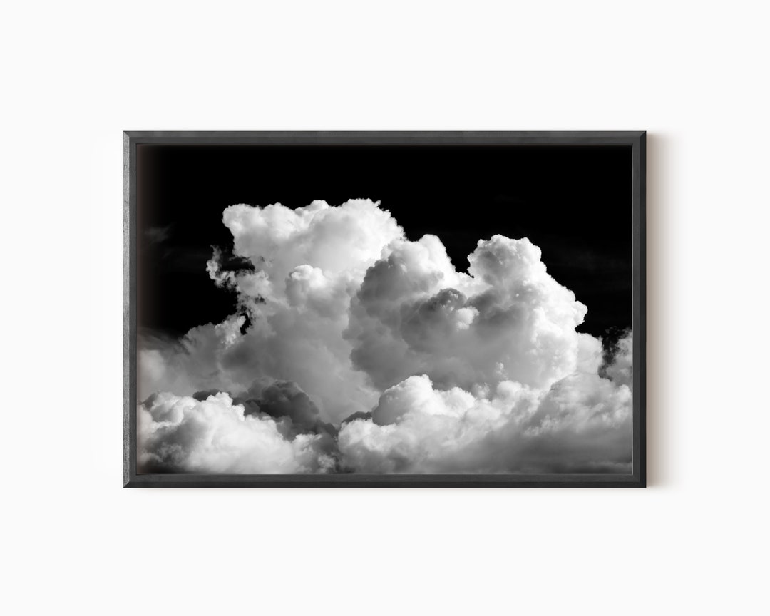 Abstract Cloud Print | Black and White Cloud Photography | Black Wall ...