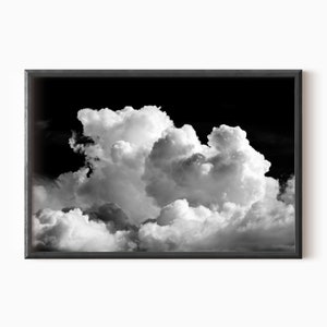 Abstrakte Wolken Poster | Schwarzweiße Wolke Fotografie | Schwarze Wandkunst | Minimalistische Wandkunst | Wolke Art Print - DRUCKBARE KUNST #0439