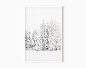 Snowy Forest Print | Holiday Wall Decor | Snow Covered Trees | Winter Landscape | Winter Prints | Christmas Decor | Nordic Wall Art  #0558
