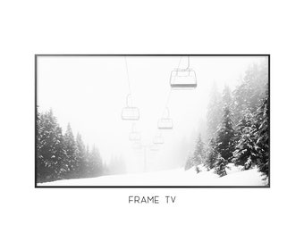Skilift-Kunst für Frame-TV | Samsung Frame TV-Kunst | Nordic Mountain TV-Kunst | Sofortiger Download #0540tv