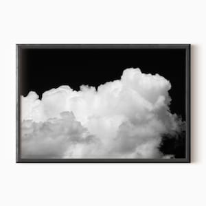 Black And White Cloud Art Print | Minimalist Wall Decor | White Cloud Print | Instant Download    #0362
