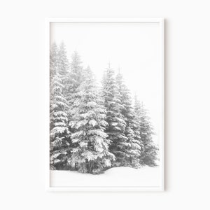 Winter Snowy Forest Print | Printable Christmas Prints | Winter Landscape | Snow Covered Trees | Instant Download  #0402