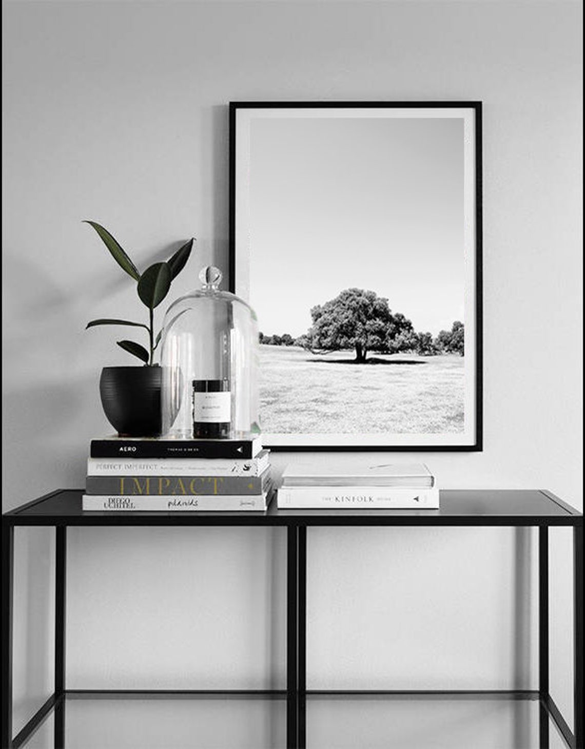 Tree Art Wall Decor Tree Wall Art Minimalist Print Black Etsy