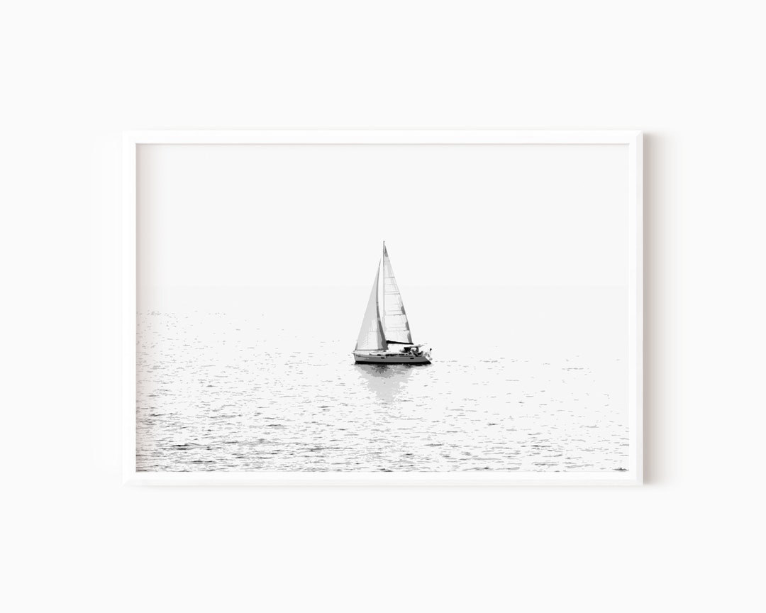 Sailing Art | Nautical Wall Art | Minimalist Home Decor | Printable ...