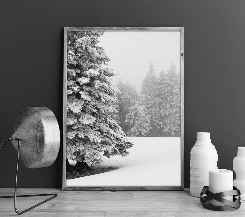 Tree Print Wall Art Black and White Prints Downloadable Tree Etsy