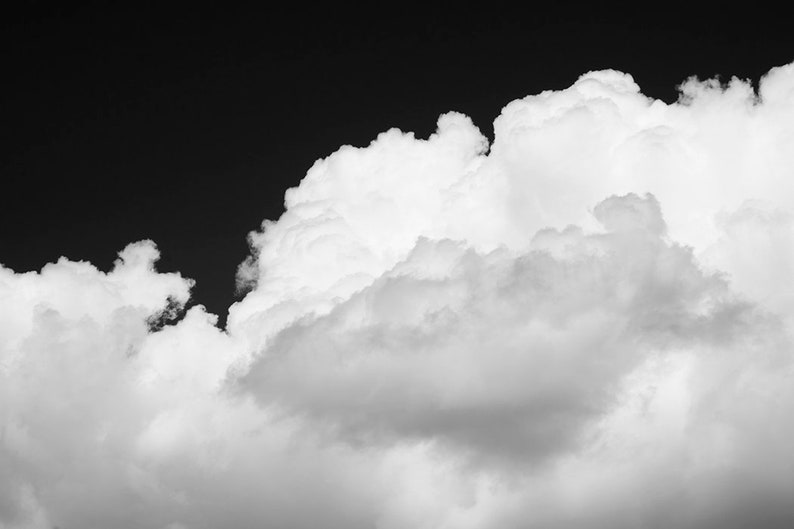 Cloud Print Black Wall Art Monochrome Wall Art Printable Cloud Etsy