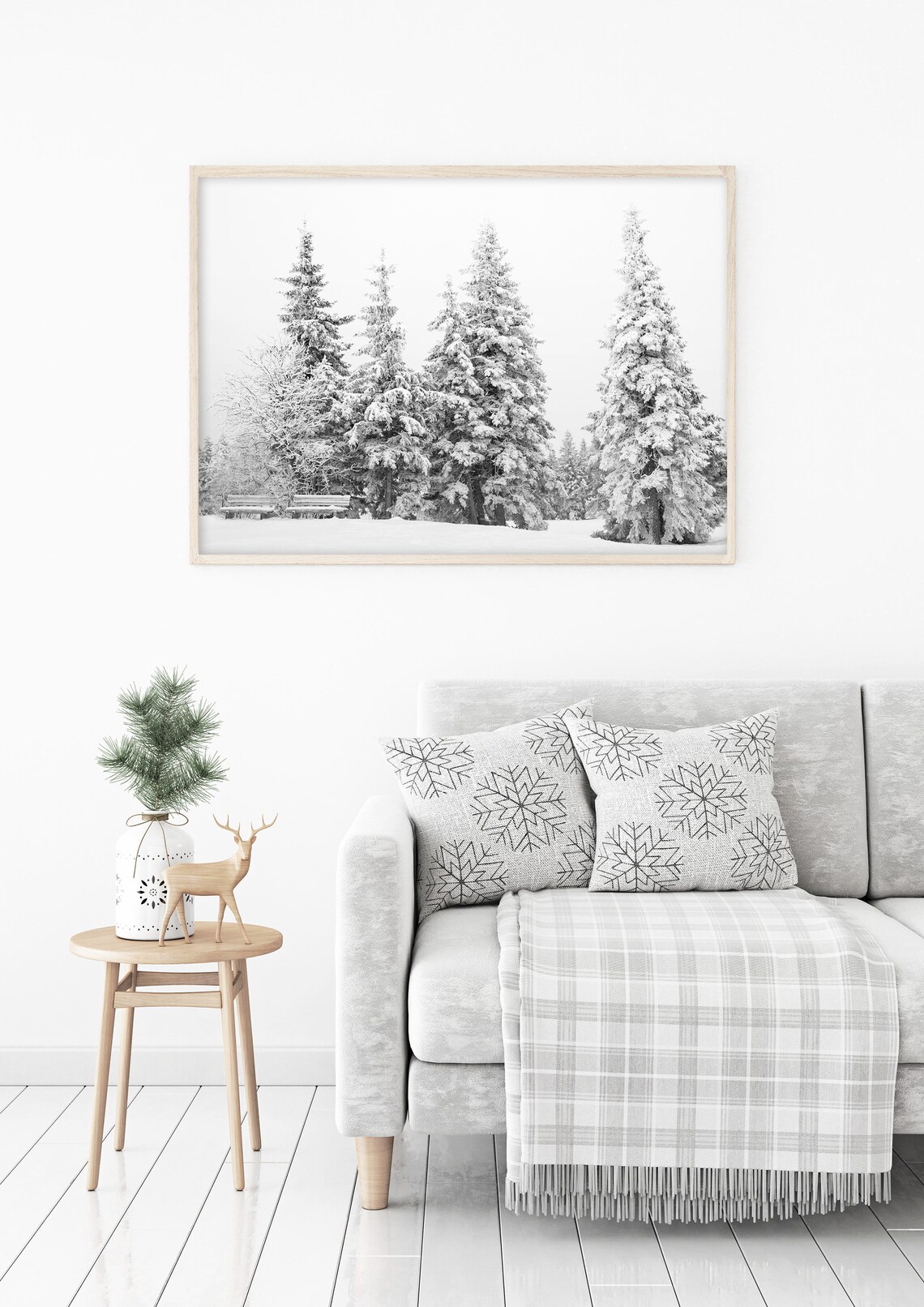 Snowy Forest Print Winter Nature Art Winter Tree Wall Art Etsy