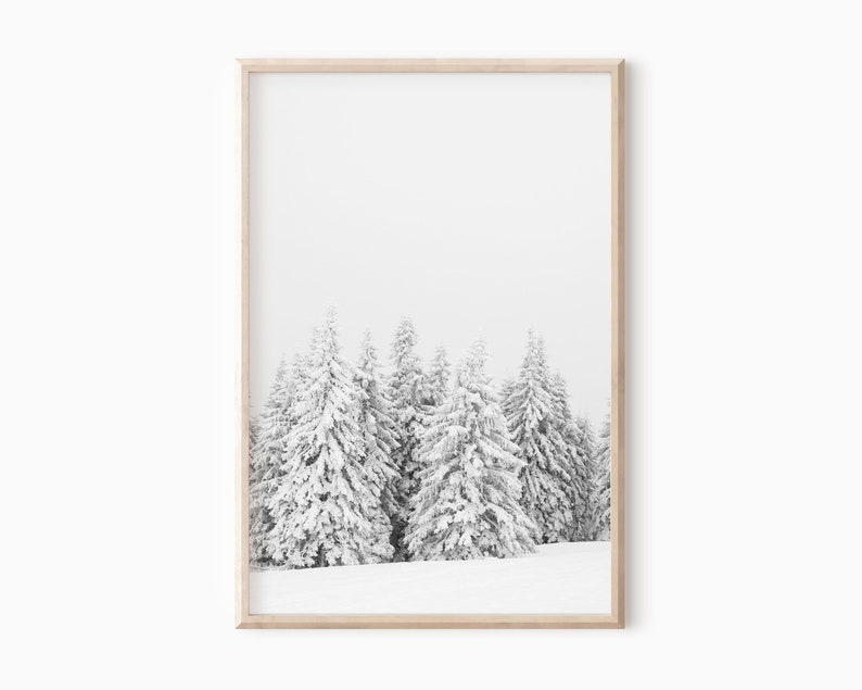 Winter Nature Art Winter Tree Wall Art Rustic Forest Snowy Etsy
