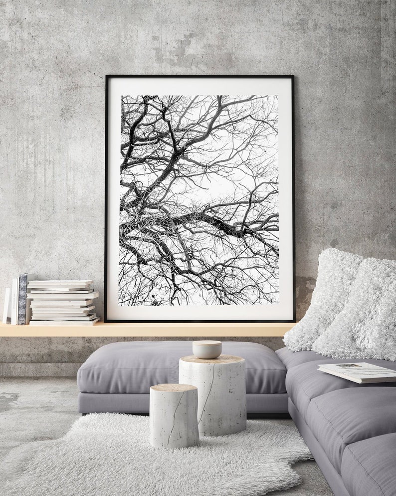 Tree Branch Print Nature Wall Art Black and White Tree Wall Etsy