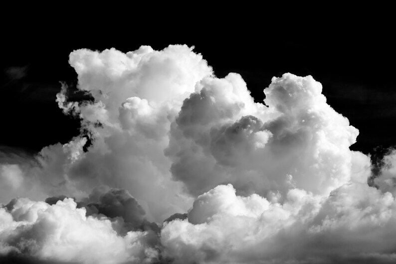Abstract Cloud Print Black and White Cloud Photography Etsy