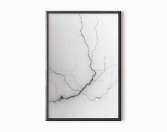 Abstract Art Print | Black And White Modern Art Print | Downloadable Lightning Photography - PRINTABLE DOWNLOAD  #0118
