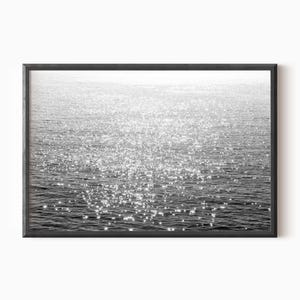 Schwarz-Weiß-Ozeandruck | Minimalistische Küstenlandschaft Poster DOWNLOAD Druck DOWNLOAD #0881