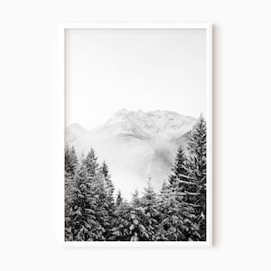 Pine Tree Forest Print | Mountain Printable Art | Nordic Landscape Art Print | Instant Download    #0070