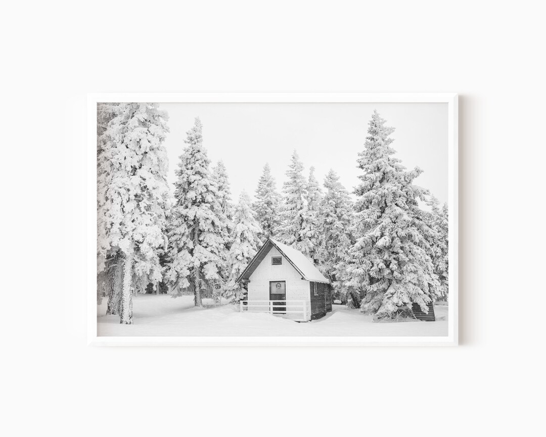 Cabin in the Woods Print | Winter Wonderland Printable Photography ...