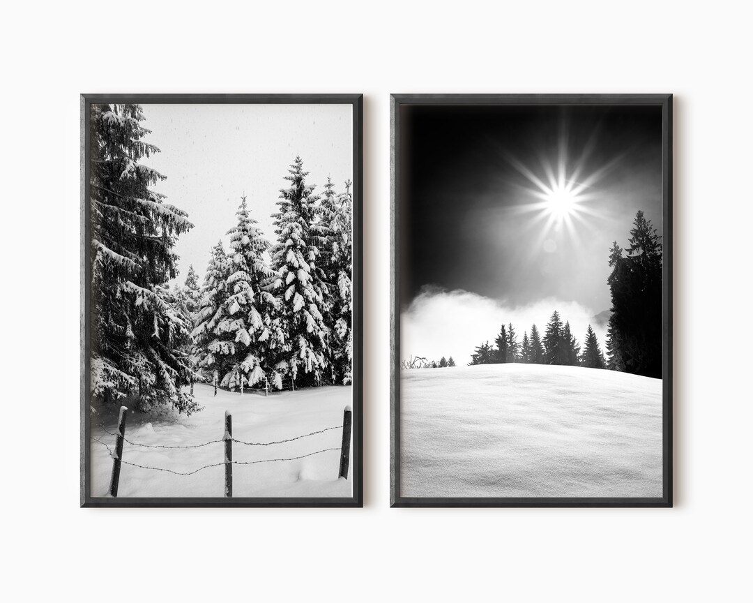Printable Winter Art Set of 2 Wall Art Digital Prints Instant Download ...