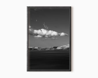 Ocean Scenery Print | Black And White Landscape Photography | Printable Wall Art | Instant Download   #0758
