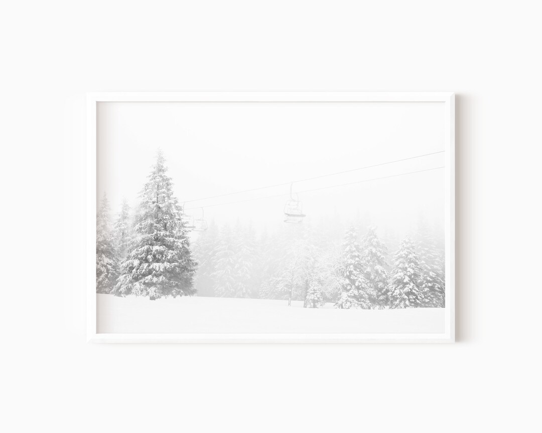 Ski Wall Art | Winter Forest Digital Photography | Printable Nordic Art ...