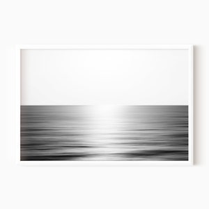 Ocean Sunset Print | Black and White Sea Photography | Printable ...
