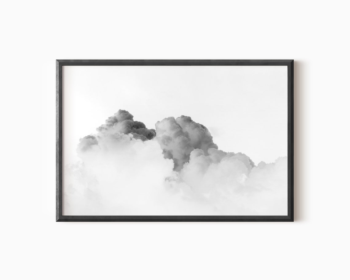 Printable Cloud Art Print | Black and White Abstract Wall Art DOWNLOAD ...
