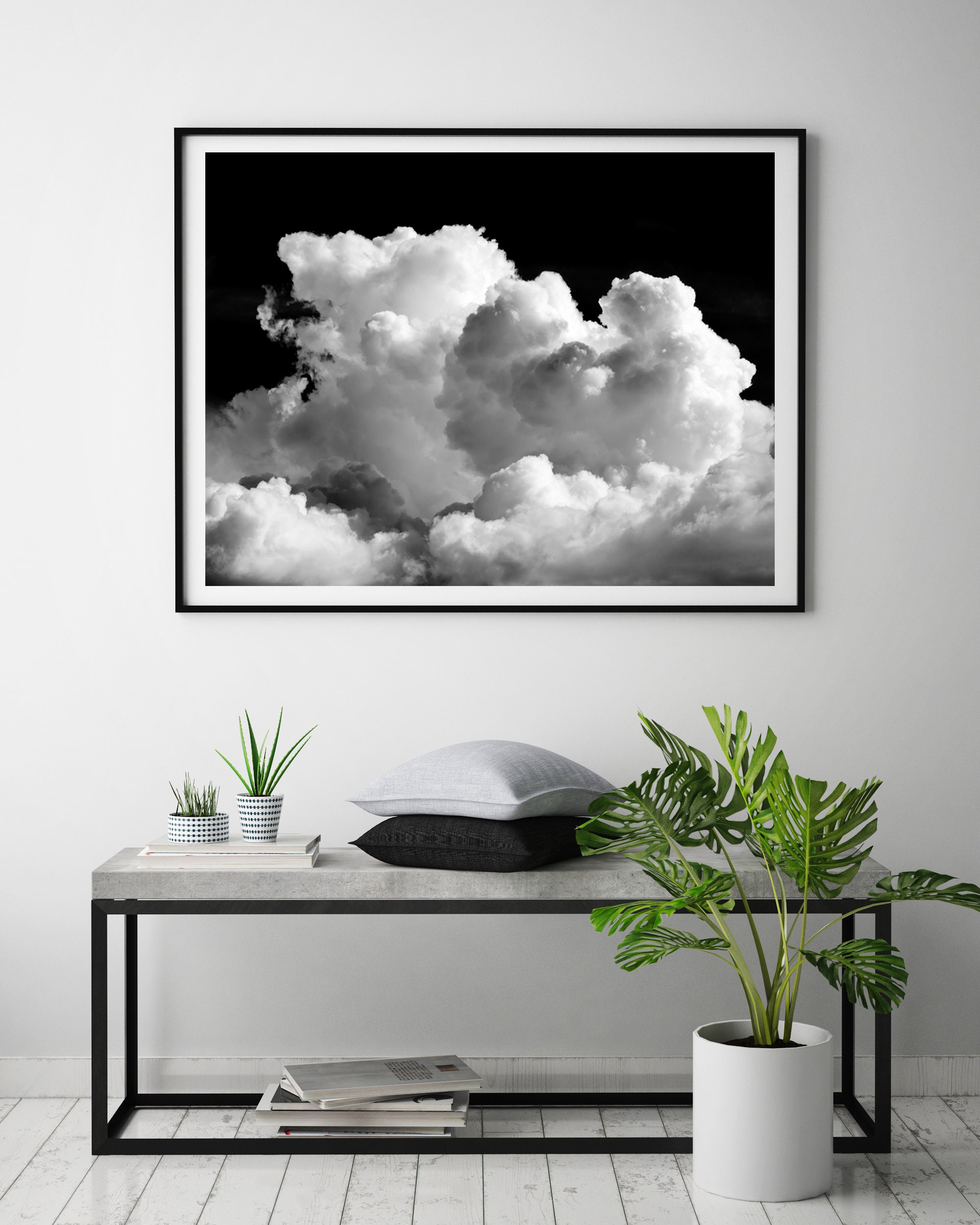 Abstract Cloud Print | Black and White Cloud Photography | Black Wall ...