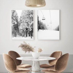 Set of 2 Ski Print | Forest Printable Wall Art | Digital Winter ...
