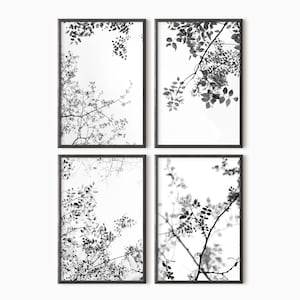 Tree Branches Art Set Of 4 Prints| Black And White Downloadable Prints | Gallery Wall Set | Printable Forest Art   #0618