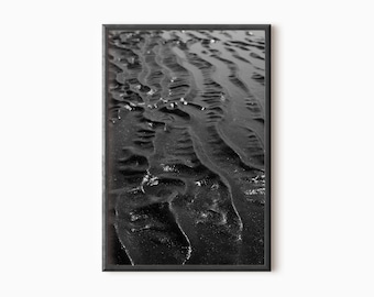 Black Sand Beach Print | Printable Coastal Photography DOWNLOAD    #0351