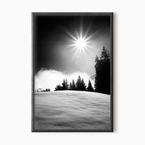 Winter Mountain Print | Printable Forest Photography | Instant Download    #0046