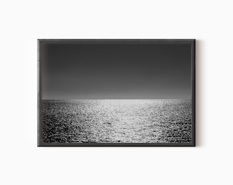 Black and White Sea Photography | Printable Minimalist Landscape Print DOWNLOAD    #0099