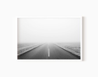 Open Road Print | Printable Black And White Photography Minimalist DOWNLOAD    #0407