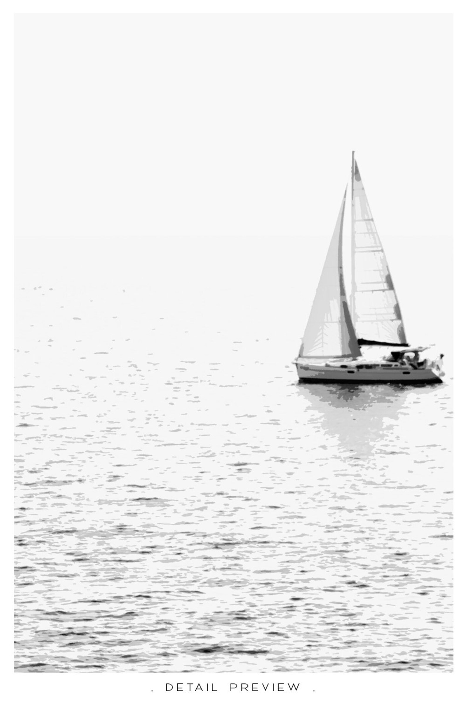 Sailboat Art Print | Black and White Sailboat Photography | Printable ...