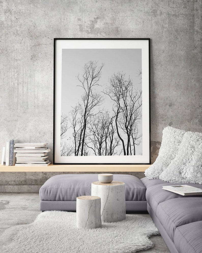 Forest Wall Art Black and White Wall Decor Printable Etsy