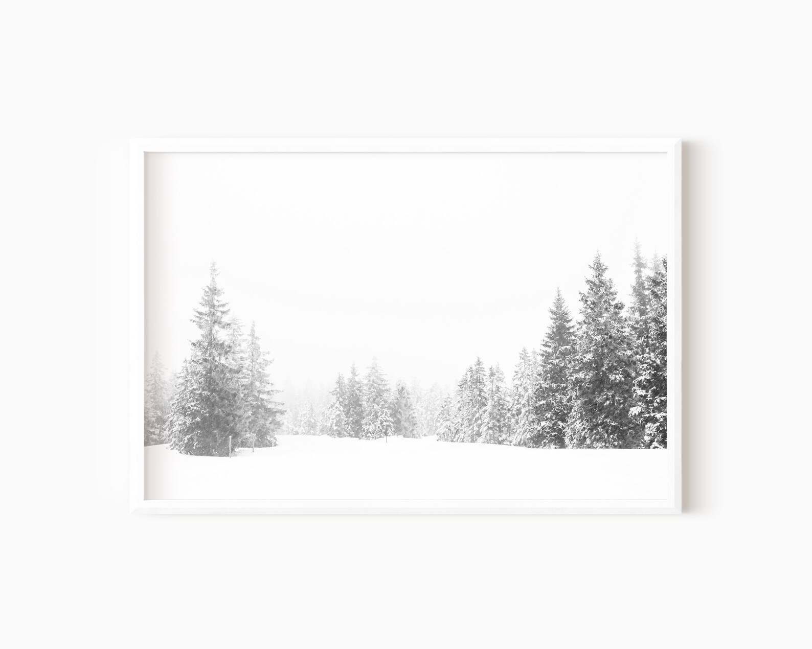 Winter Wall Decor Minimalist Wall Art Black and White Etsy