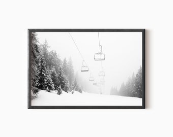 Ski Photo Download | Printable Winter Landscape Art | Skiing Photography | Instant Download   #0400