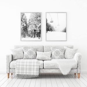 Set of 2 Ski Print | Forest Printable Wall Art | Digital Winter ...