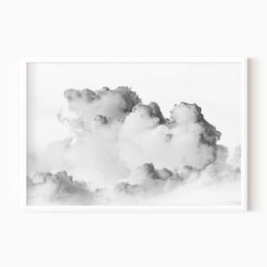 Minimalistischer Wolken-Kunstdruck | Druckbares monochromes Poster | Digitaler abstrakter Druck | Sofortiger Download #0412