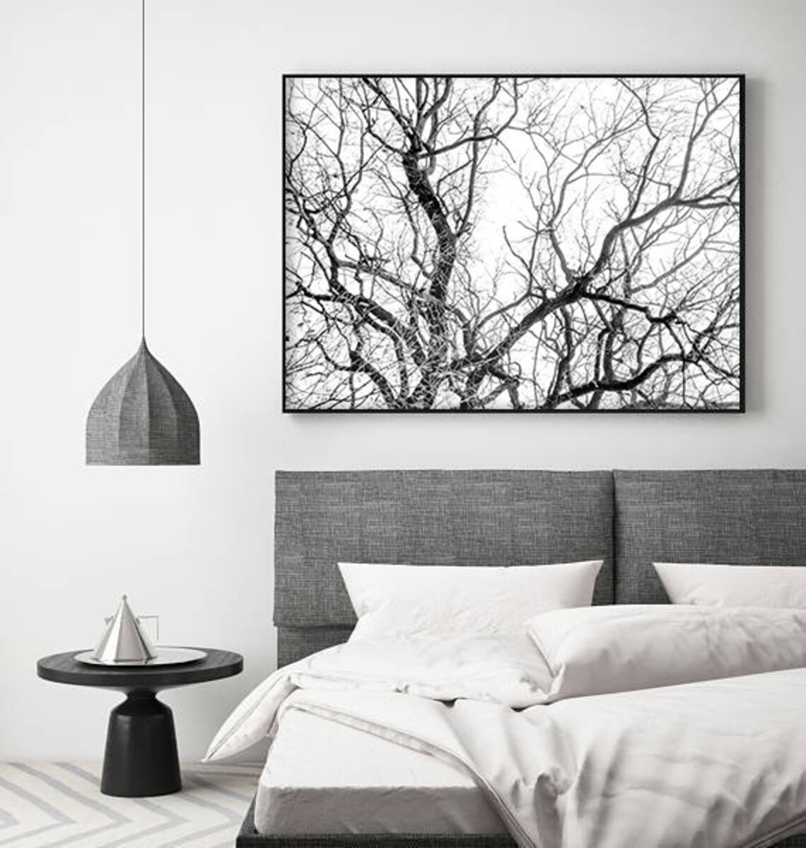 Tree Branches Print Black and White Tree Wall Art Botanical Etsy