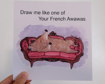 Teken me zoals een van je Franse Awawa's (grappige klipdassen-kunstprint, vierkant)