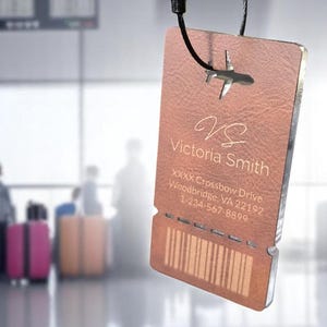 Personalized Faux Leather Luggage Tag: Custom Travel ID