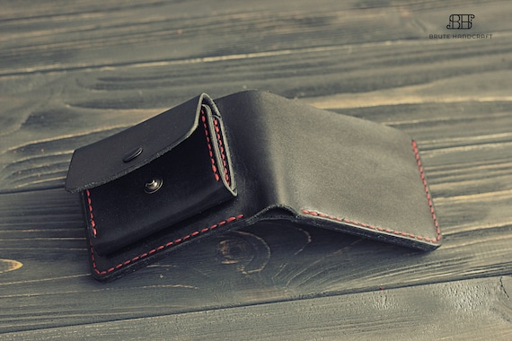 Personalized leather change purse wallet, Leather Coin and card holder, Mens coin purse, Leather Coin Case, Leather wallet with coin pocket
