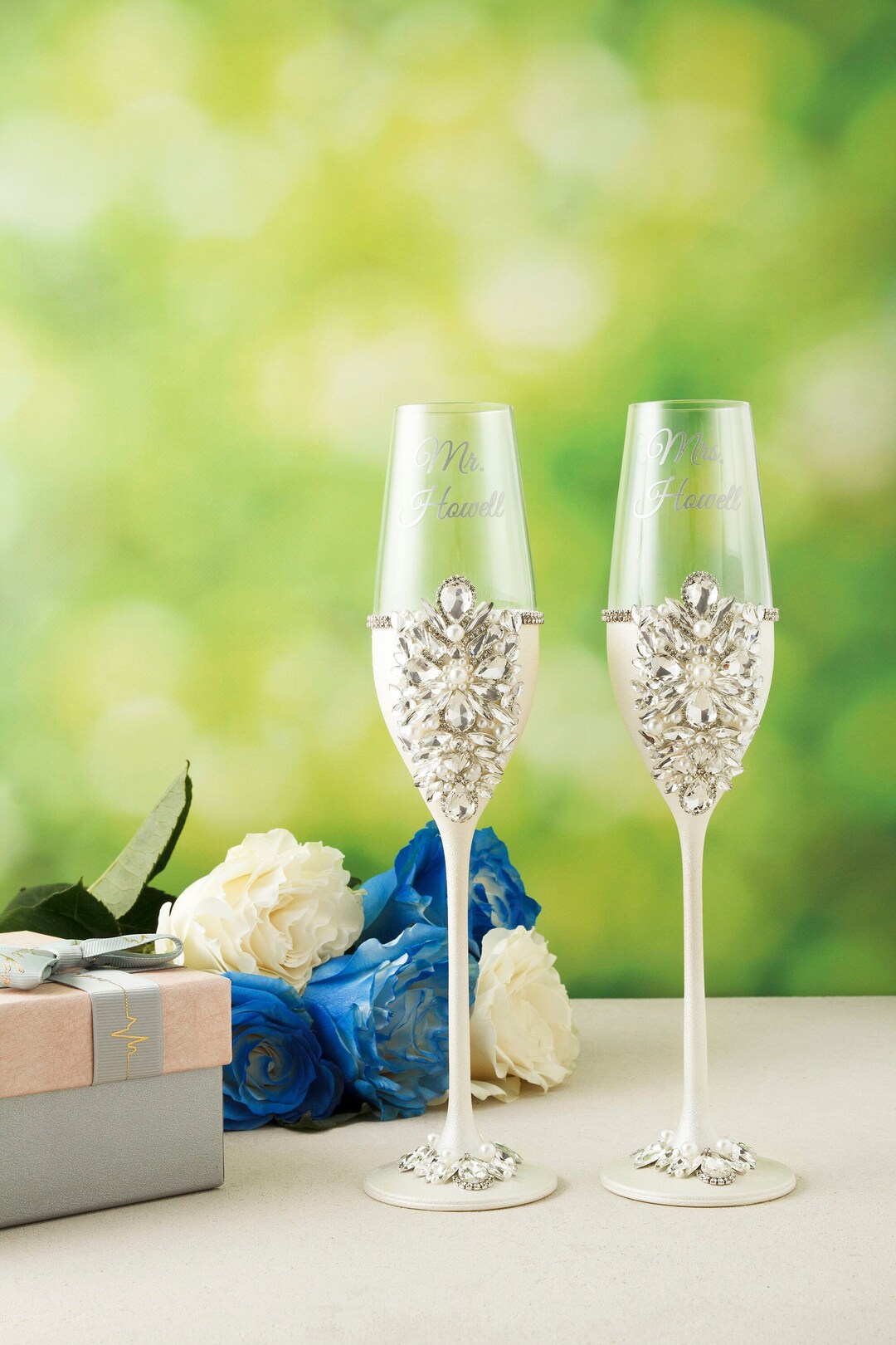 Wedding Flutes & Serving Set-Silver-118