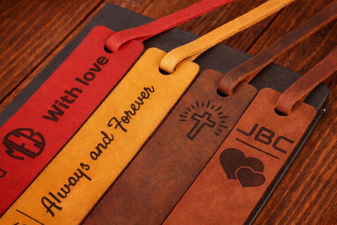 Personalized Leather Bookmark, Custom Engraved Bookmark, Book Lover ...