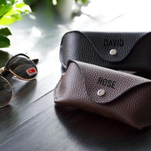 Personalized Leather Glasses Case, Custom Sunglass Cover, Monogram Glasses holder