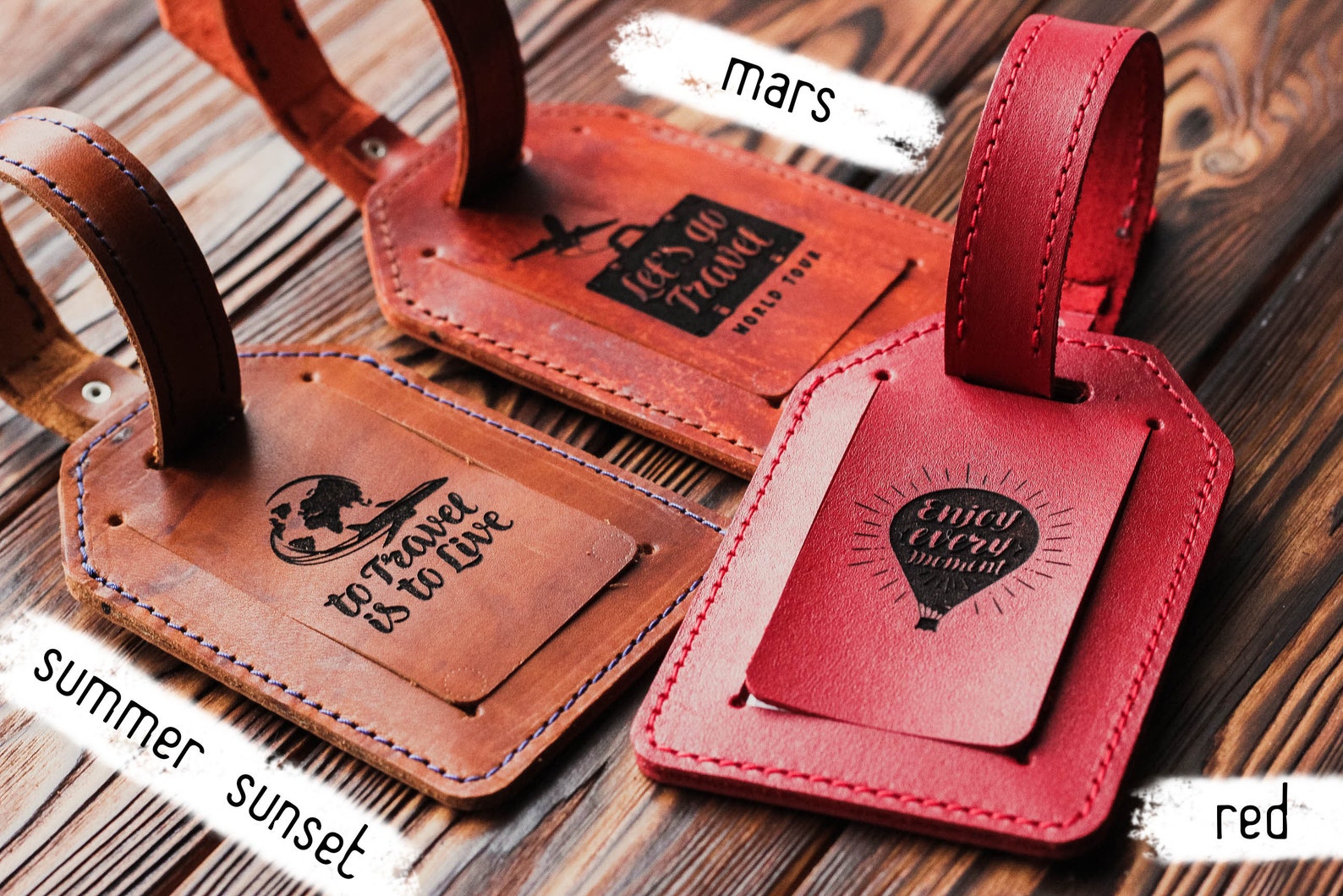 Personalized Leather Luggage Tag Monogram Luggage Tags Etsy