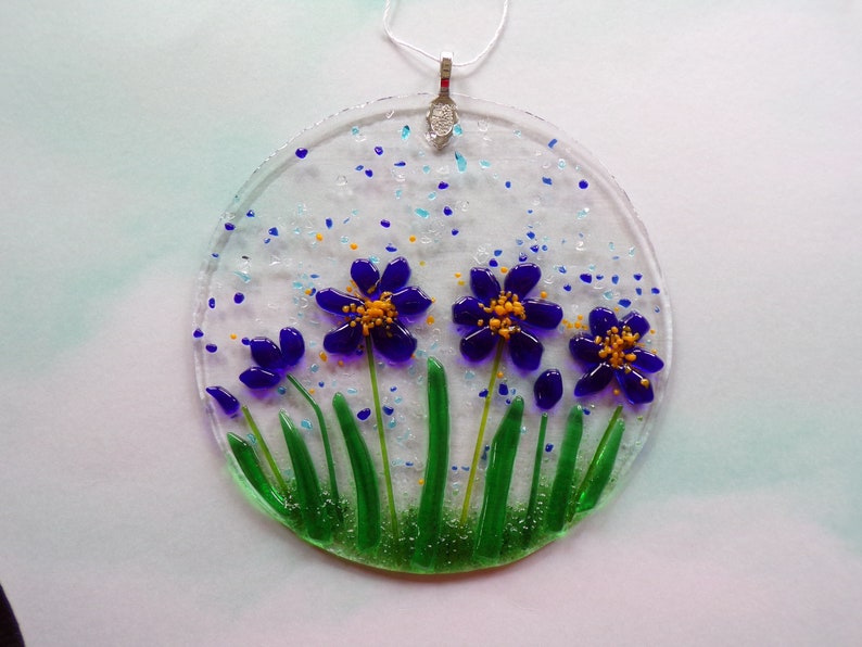 temp. out of stock Floral Forget Me Not Sun Catcher