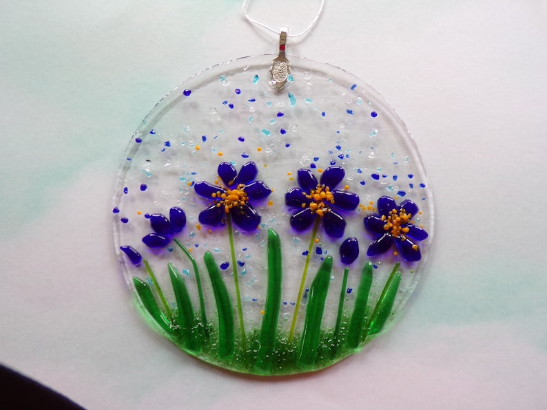 temp. out of stock Floral Forget Me Not Sun Catcher
