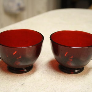 Vintage Ruby Red Coffee/Tea Cups