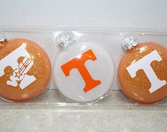 University of Tennessee Volunteers Holiday Glass Disc Ornaments