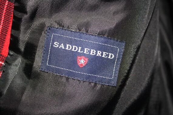 Red Plaid Corduroy Size 42S Sports Jacket by Sadd… - image 4